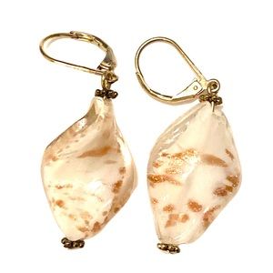 White Gold Glass dangle earrings